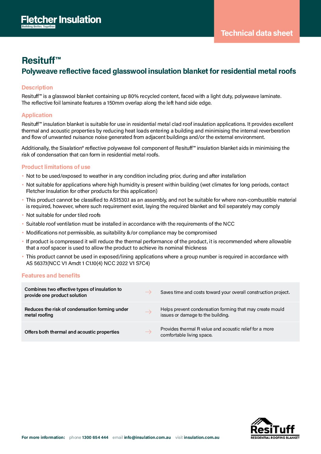Technical Data Sheet – Resituff™