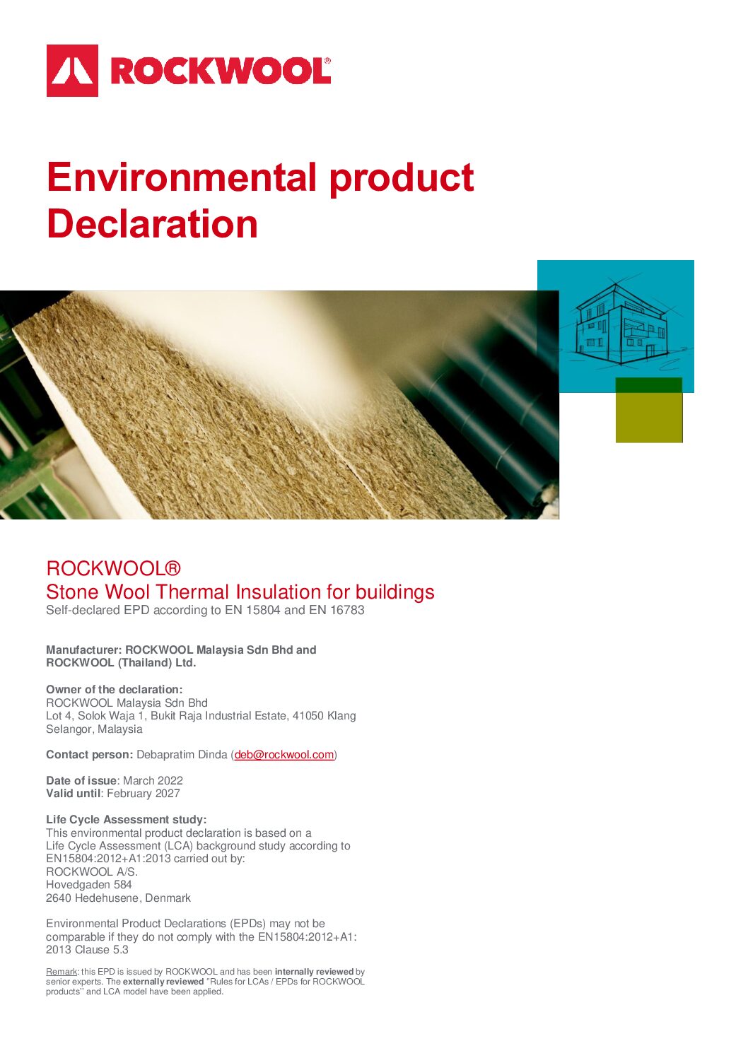 Product Declaration – Rockwool Environmental