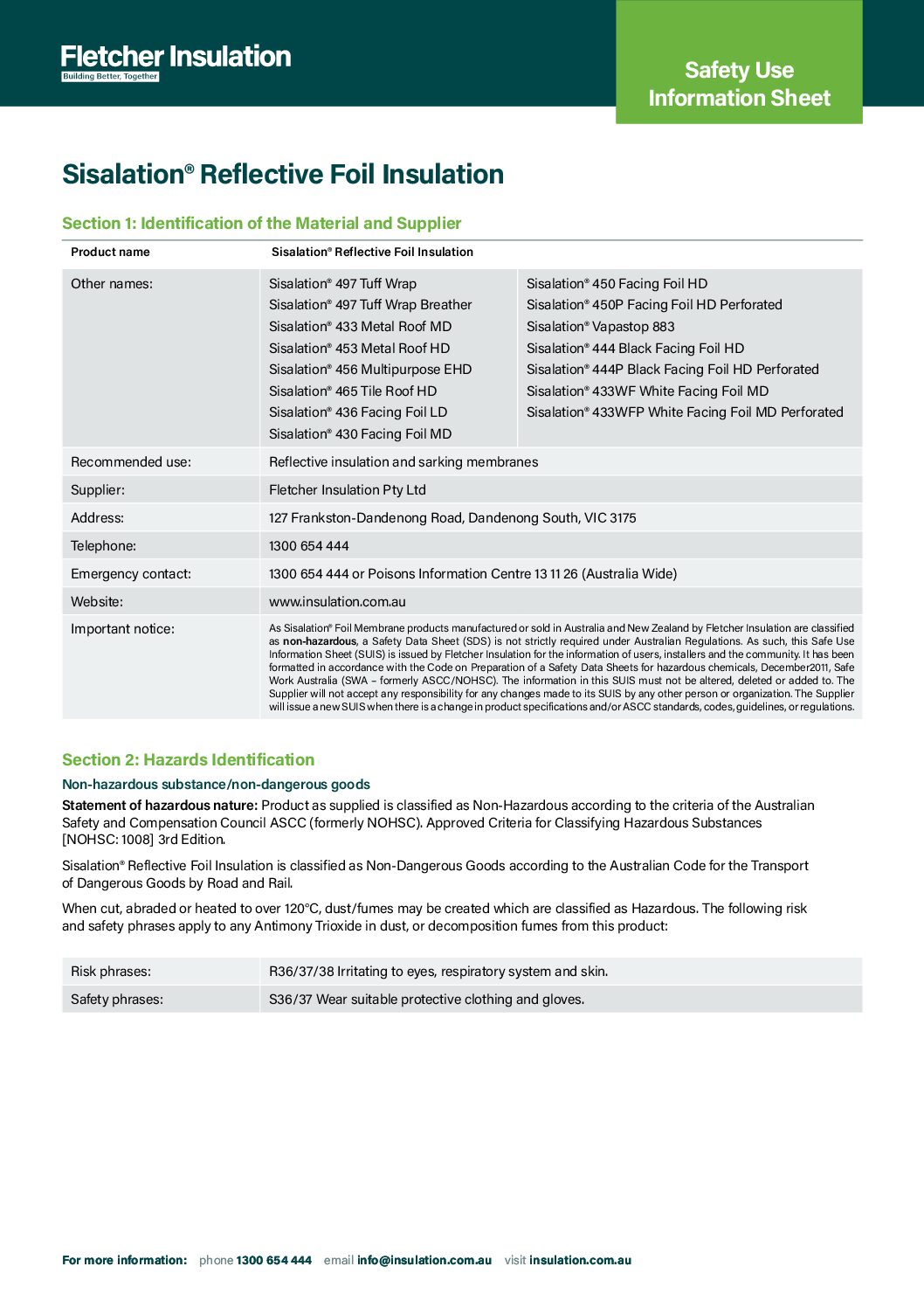 SUIS – Sisalation® Foil Membranes