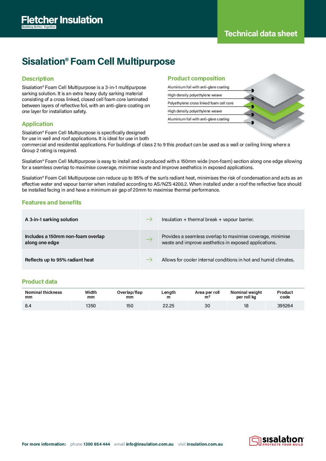 Technical Data Sheet – Sisalation® Foam Cell Multipurpose